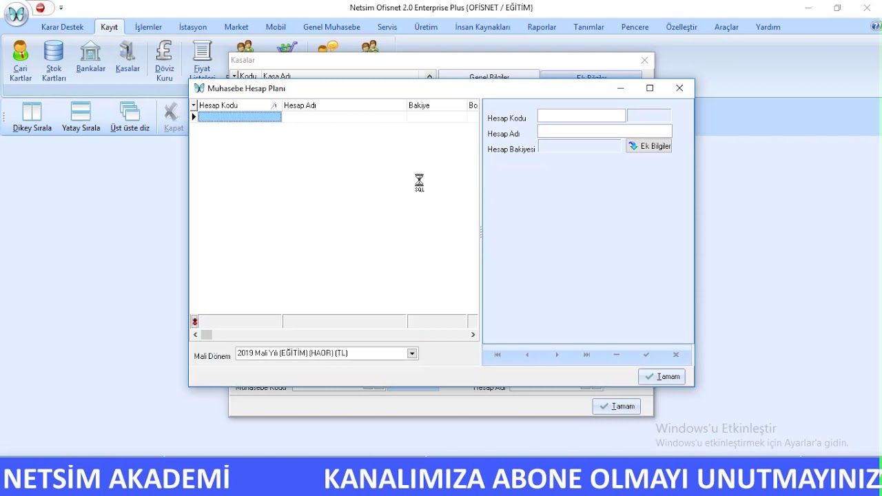 Netsim Ofisnet Kasa Tanımı, Nakit tahsilat, Nakit &ouml;deme işlemleri