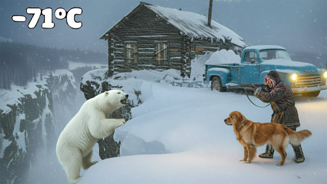 –71°C Survival Ep 15: A Polar Bear Charges the Cabin as a Man Protects His Dog