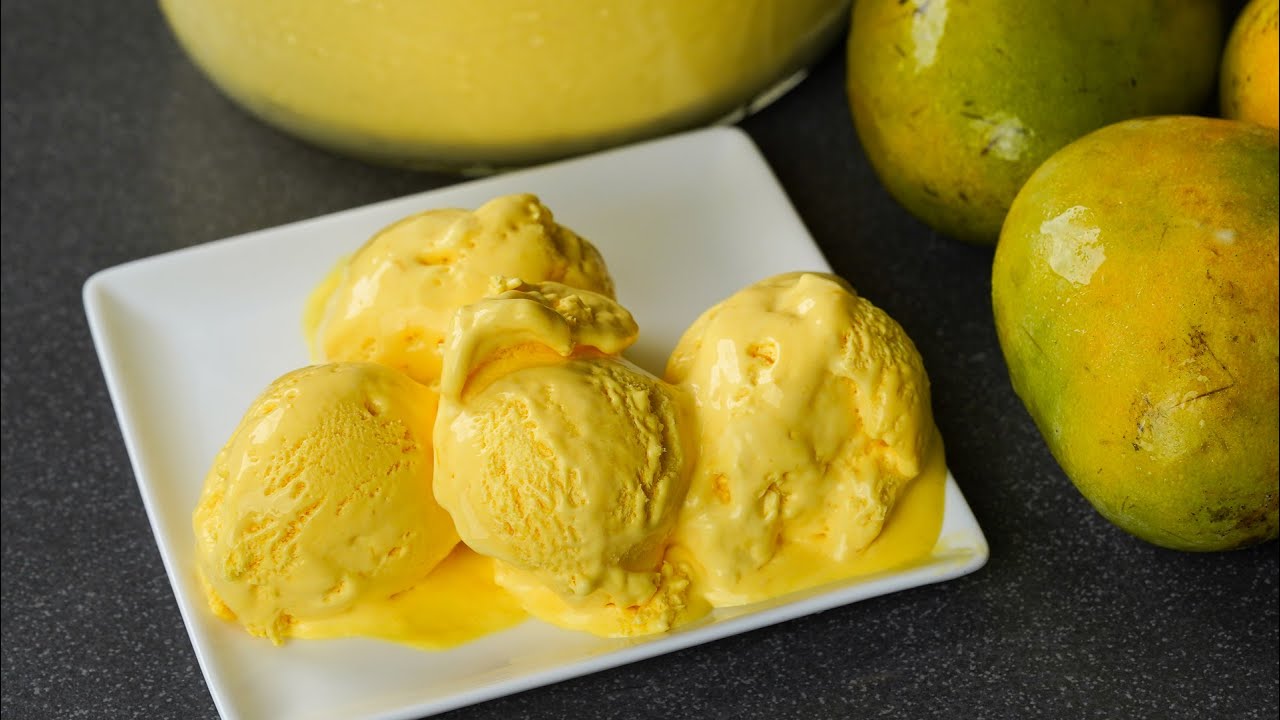 Easy Mango Ice Cream Without Condensed Milk | Homemade Mango Ice Cream Recipe | N'Oven