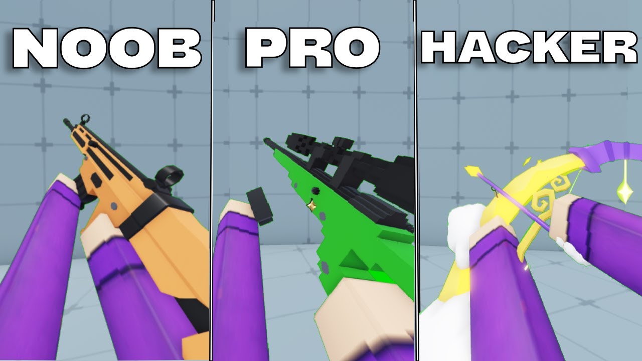 Use ARMAS NOOB vs PRO vs HACKER en Rivals!