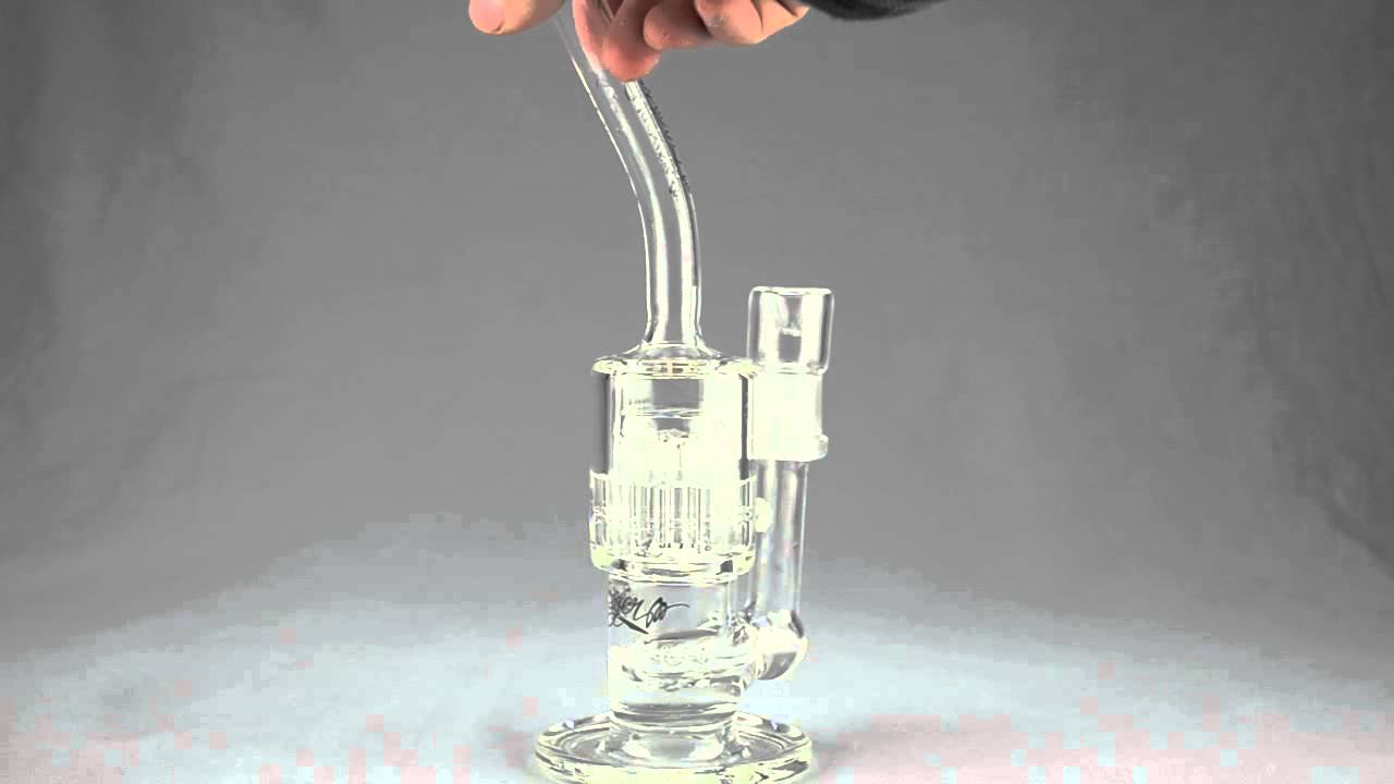 SWAGGER - Gridded Inline to Arm Tree w 18mm Female Single-Hole Slide - Mini - TheDabLabcom