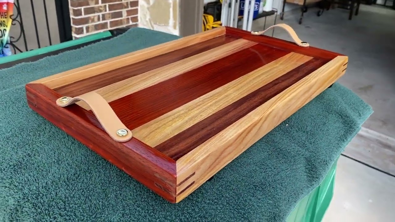 Serving Tray, tan handles