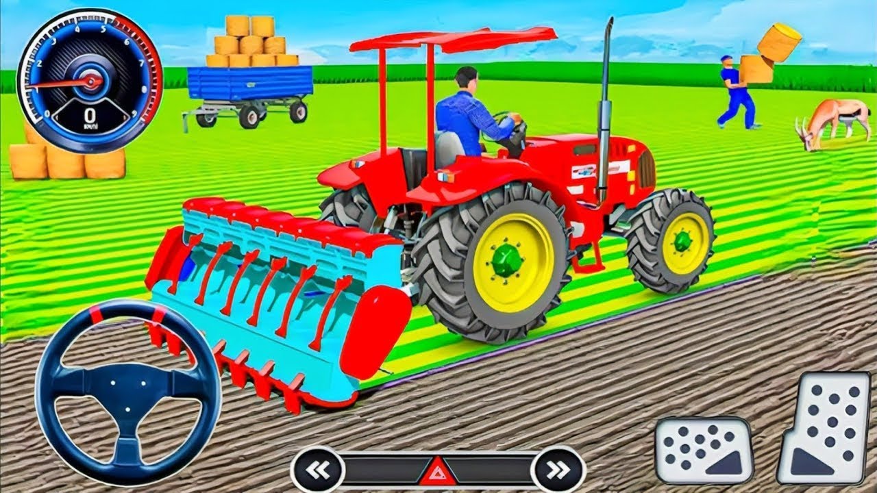 Real Village Farming tractor Simulator Field Plow | Android Tractor Simulator Gameplay