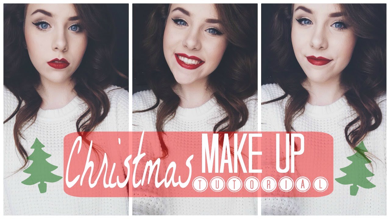 Christmas Makeup Tutorial | Red Lip & Winged Eye Liner