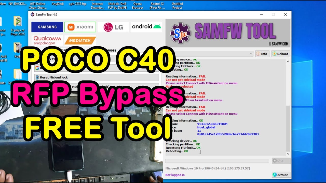 Poco c40 frp Bypass SAMFW  free tool 1000000% OK