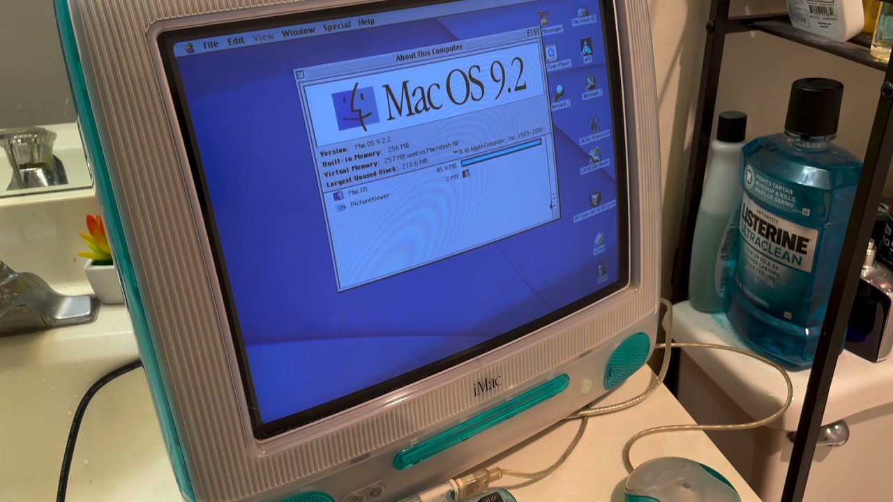 Vintage Apple Macintosh iMac G3 M5521 Desktop Computer Blue Graphite