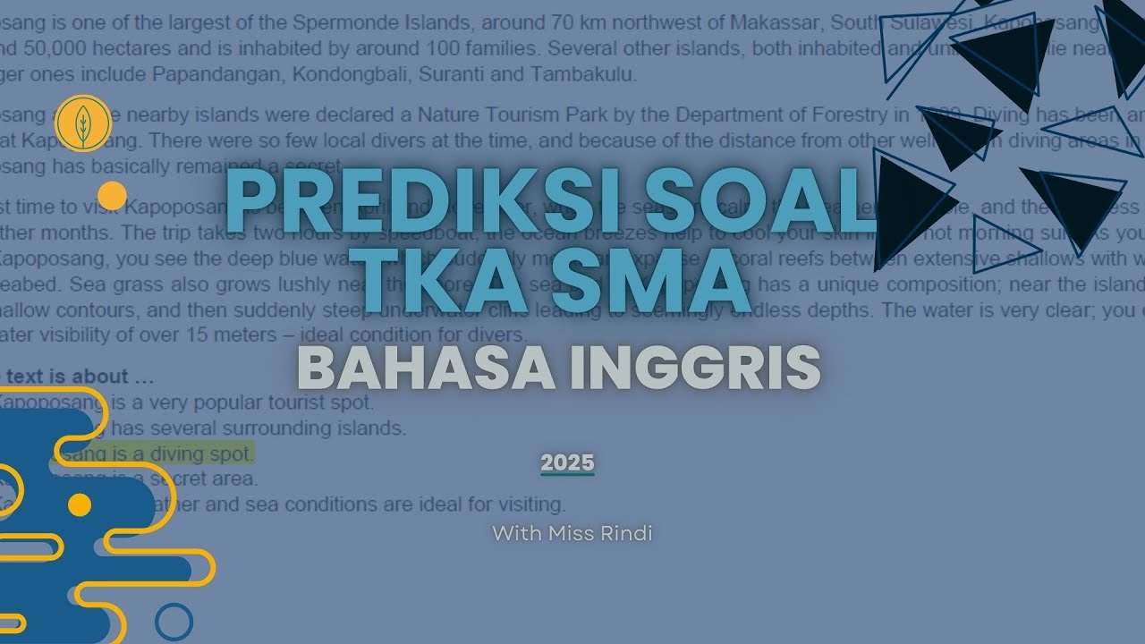 Prediksi Soal TKA SMA (Descriptive Text) | Bahasa Inggris | With Ms. Rindi