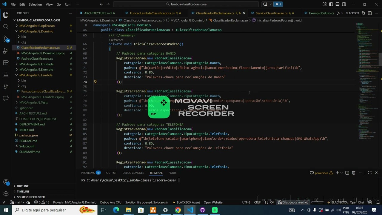 LAMBDA CLASSIFICADORA - Projeto em C# (Csharp)