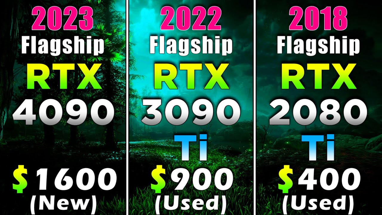 RTX 4090 (2023 Flagship) vs RTX 3090 Ti (2022 Flagship) vs RTX 2080 Ti (2018 Flagship)