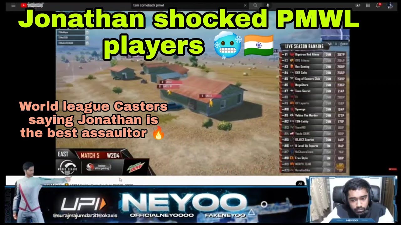 Jonathan shocked everyone in PMWL | PMWL Casters Telling Jonathan the best assaultor in the world 🇮🇳