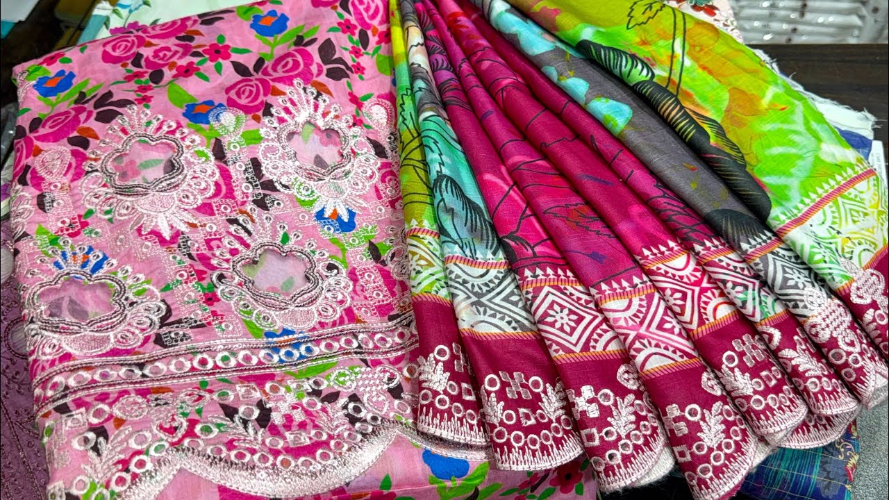 মসলিন কাটওয়ার্ক করা পাকিস্তানি স্টাইলে লাক্সারি কটনের থ্রিপিস কিনুন সরাসরিদামে | Pakistani style 3pc