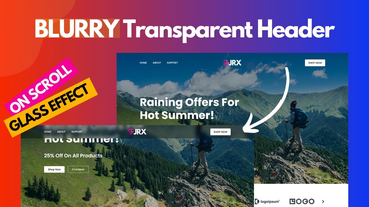 How to Create Blurry Transparent Sticky Header in WordPress with Elementor Pro