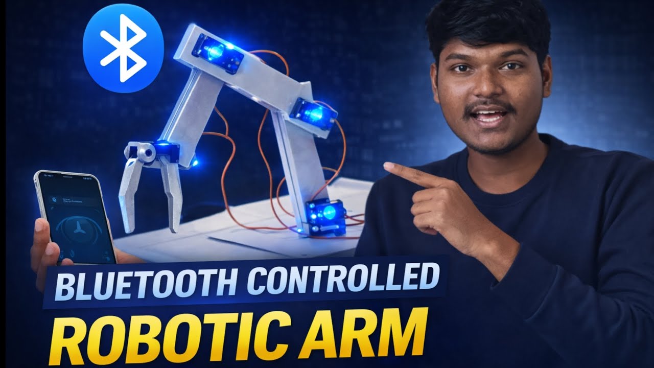 How to make a Bluetooth controlled ROBOTIC ARM  #servomotor  #iot #project #robotics #stm32