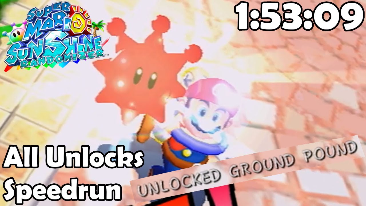 [World Record] All Unlocks in 1:53:09 ~ SMS Randomizer Speedrun