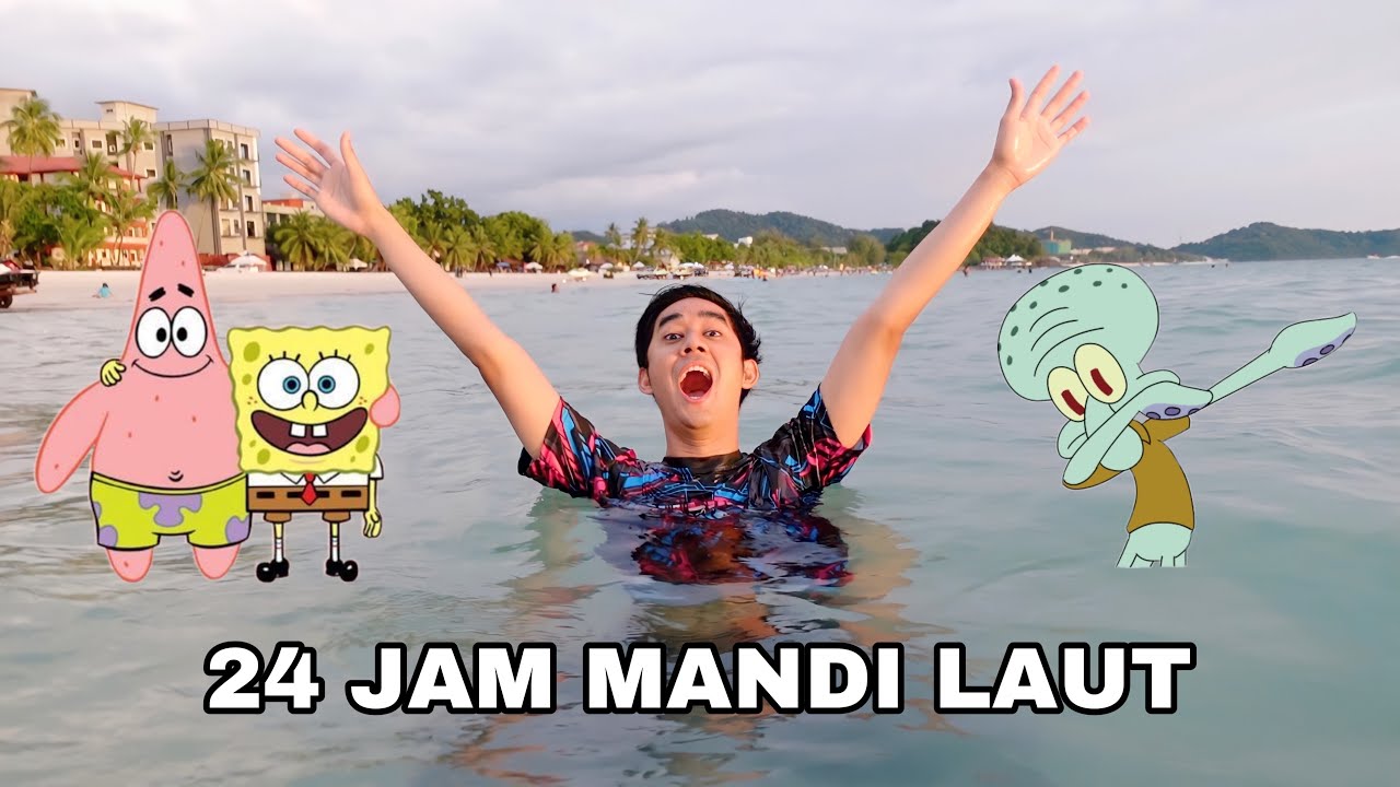 24 JAM MANDI LAUT 😂 KENCING DALAM AIR 😱