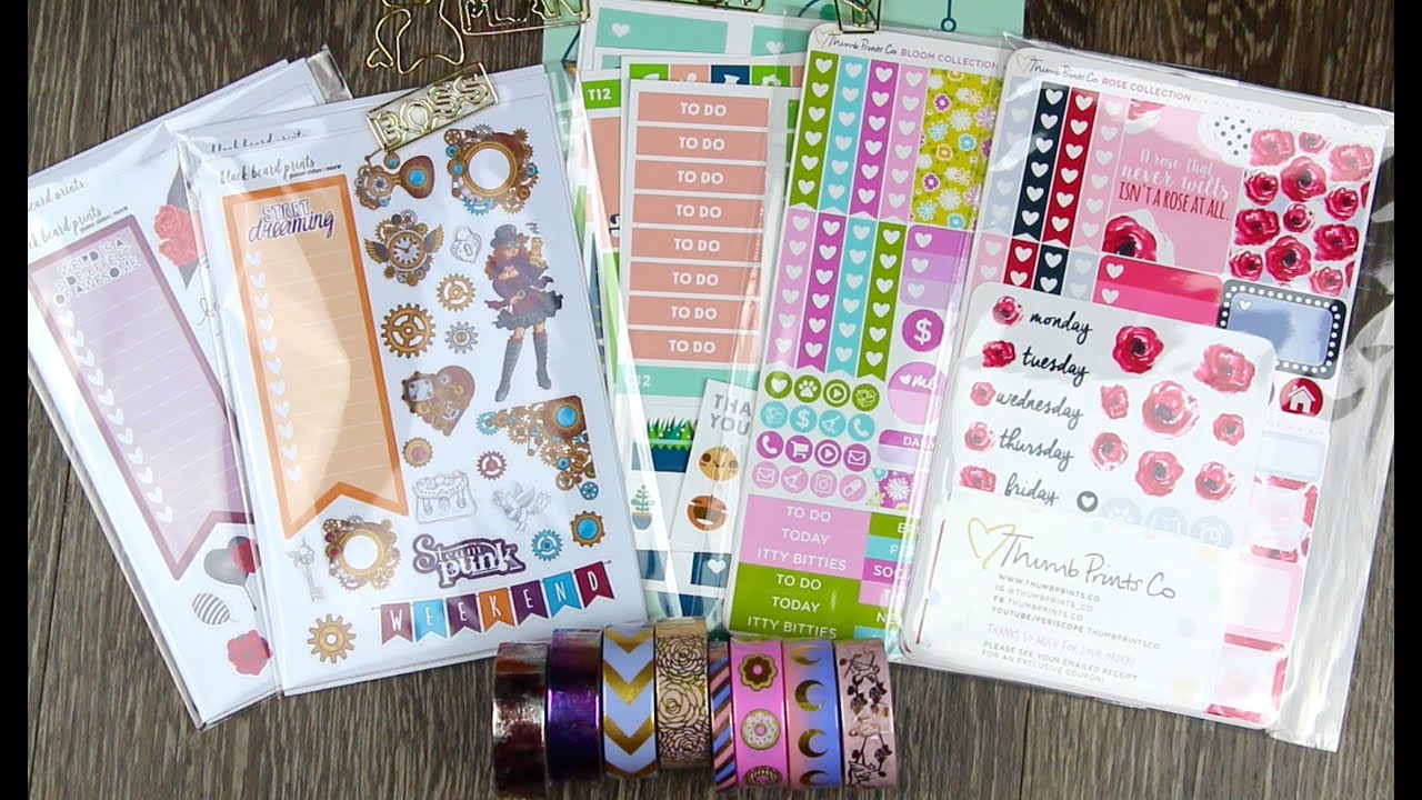 Small Planner Sticker Haul || SimplyGilded, Willowfields, Blackbeard Prints, Oddloop, ThumbPrints Co