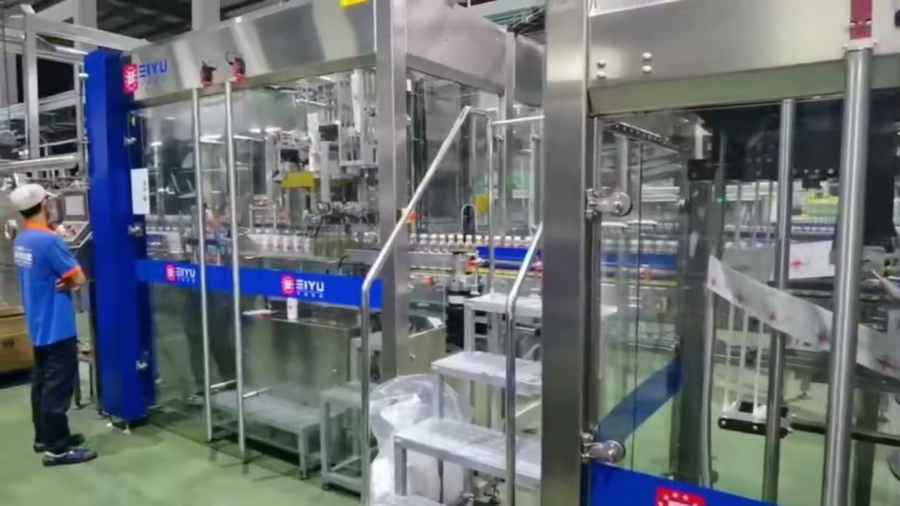 45000BPH sleeve labeling machine for tea beverage production line customer site#sleeve labeler