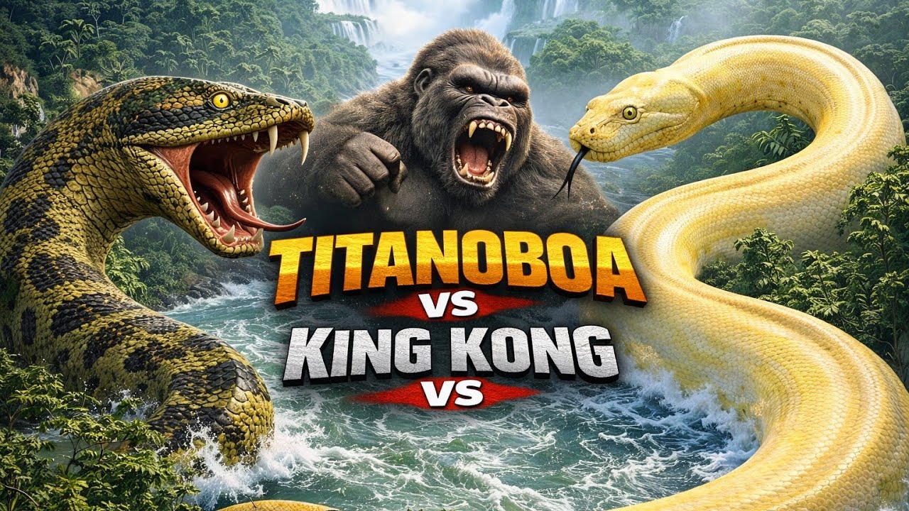 Titanoboa vs king kong fight or dinosaur 😱