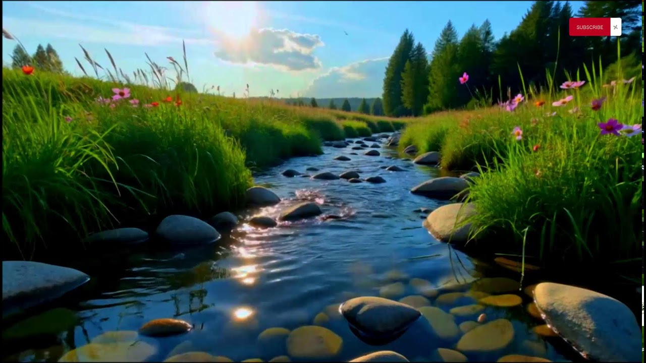 🌾 Meadow River & Soft Piano Music &mdash; Relax, Sleep, and Calm Mind