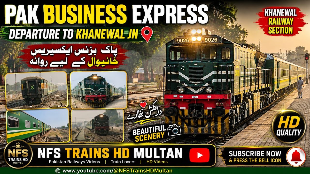 33 Up Pak Business Express Departure From Khanewal Railway Junction 😍 | Pakistan Railways Trains 