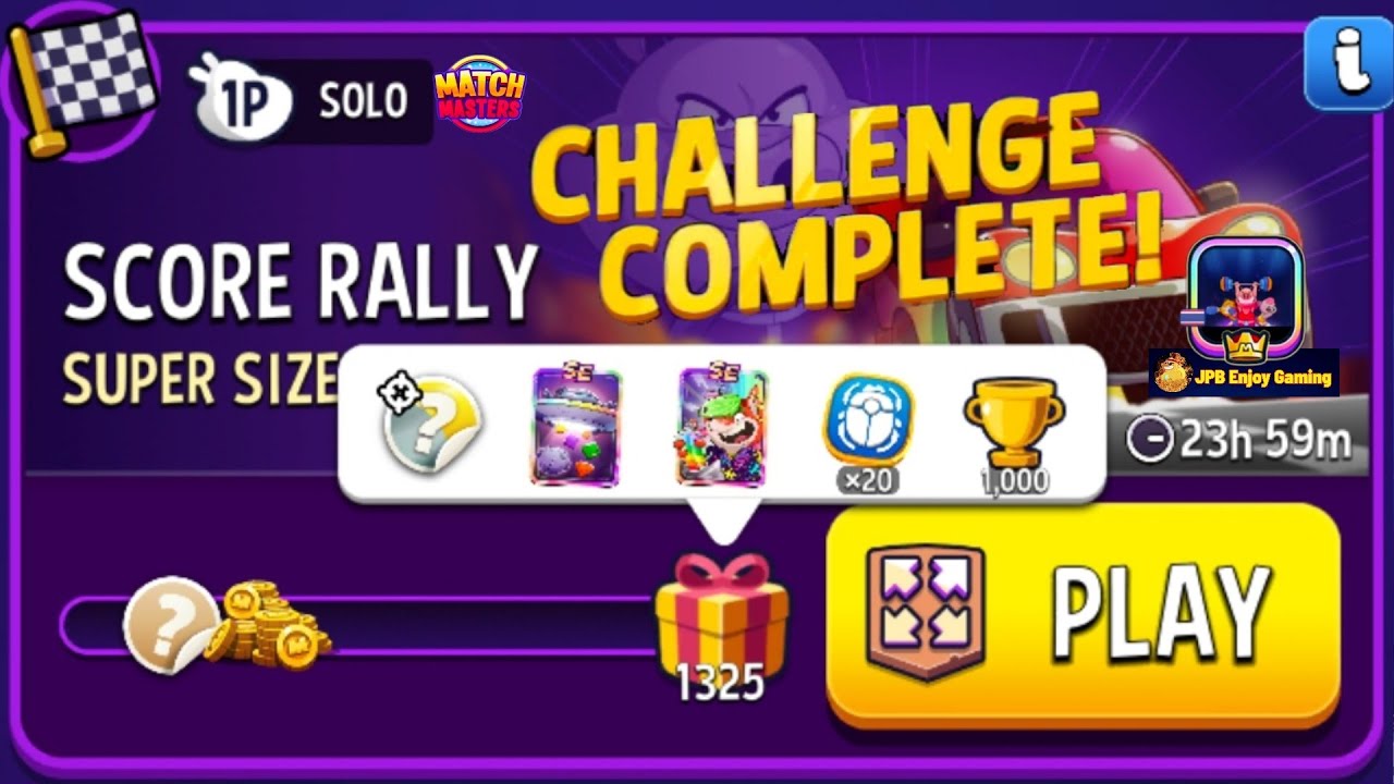 Super Sized Solo Challenge Score Rally/ 1325 Score/Match Masters