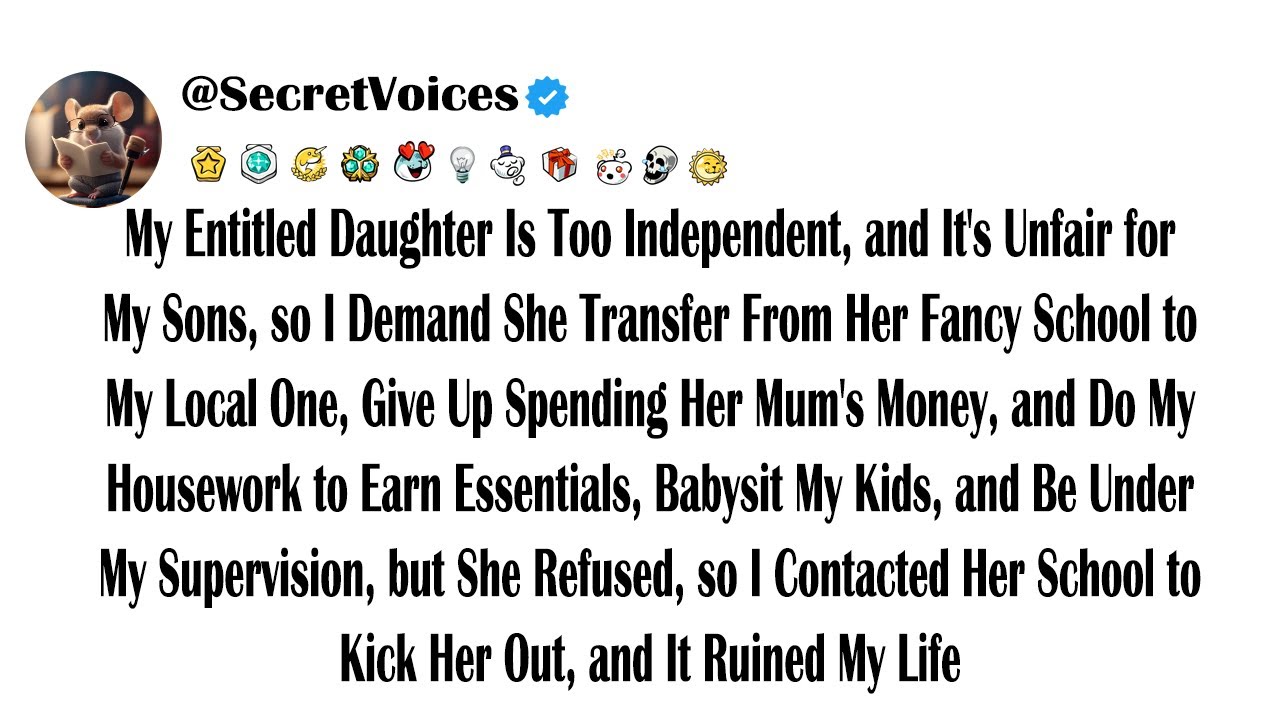 My Entitled Daughter Is Too Independent, and It's Unfair for My Sons, so I Demand She Transfer Fr...