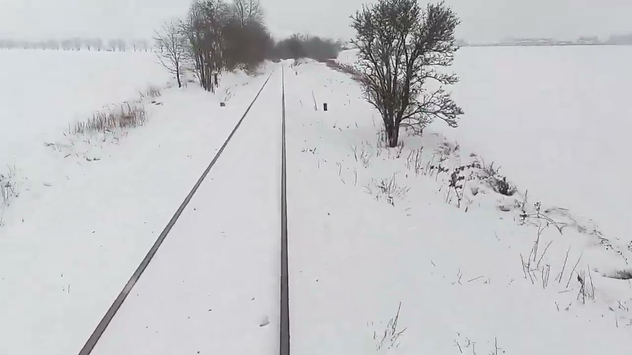 OČIMA STROJVEDOUCÍHO: Trať 318 Chuchelná - Kravaře ve Slezsku v zimě