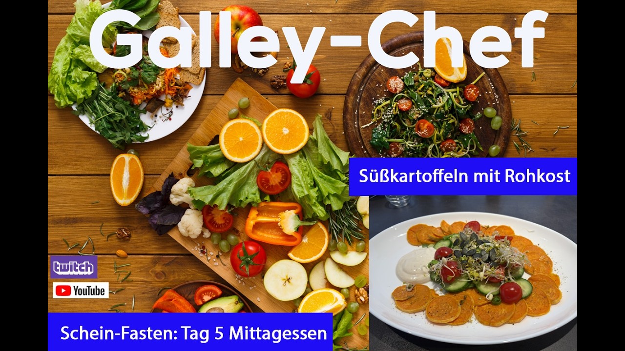 Schein Fasten | Tag 5 | Mittagessen | Süßkartoffeln mit Rohkost