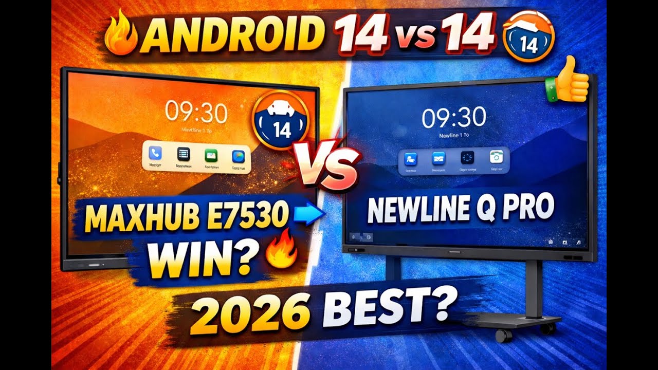 MAXHUB E7530 vs NEWLINE Q Pro (2026) | Android 14⚡ vs Android 14🔥 &ndash; Best Interactive Display ?