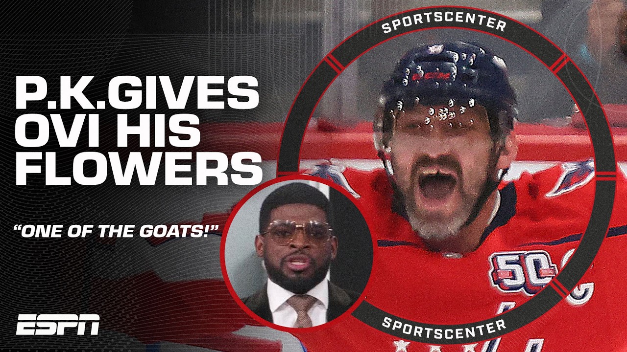 P.K. Subban gives Alex Ovechkin his flowers 💐 'He is TRULY one of the GOATs!' 🐐 | SportsCenter