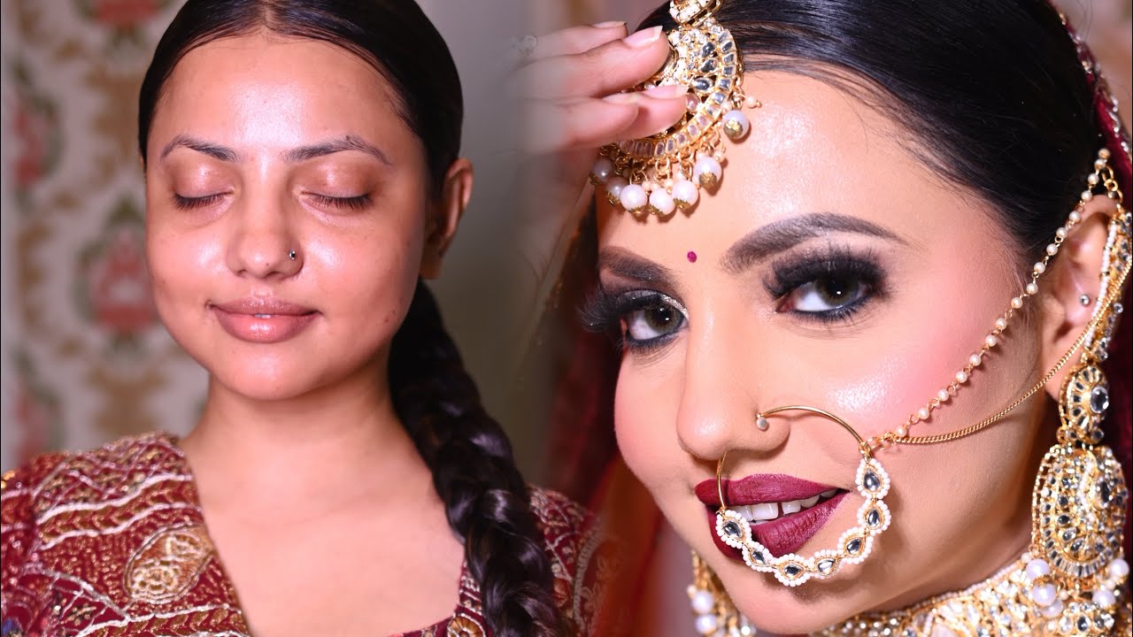 Bridal Airbrush makeup tutorial// STEP BY STEP// sneha sharma