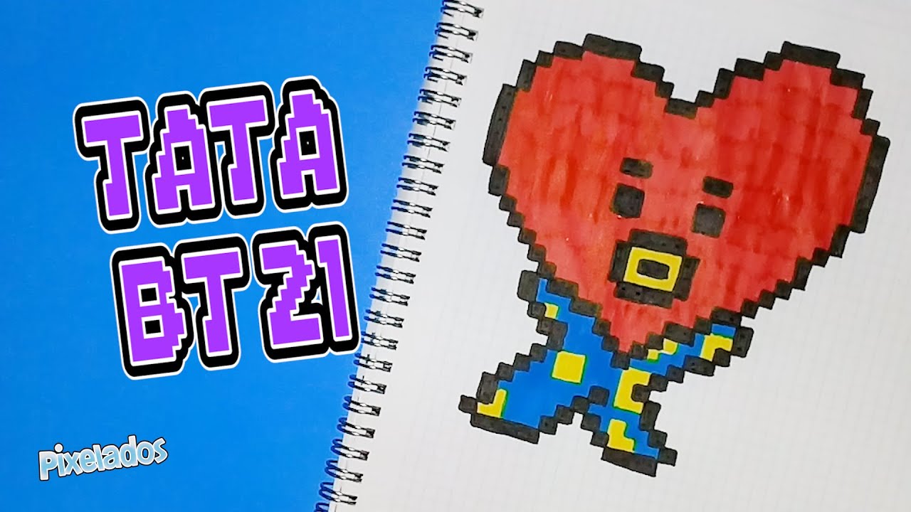 COMO DIBUJAR A TATA BT21 PIXEL ART - PIXELADOS