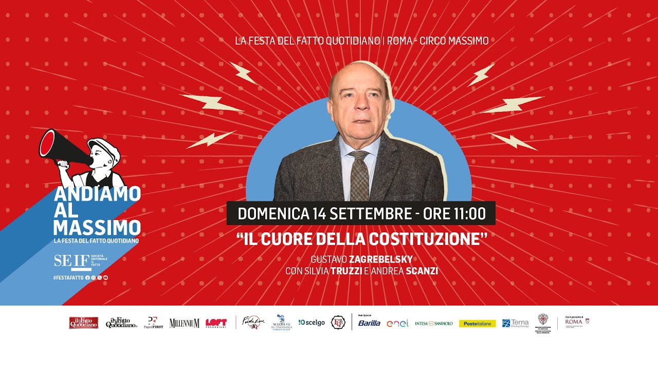 Il cuore della Costituzione, incontro con Gustavo Zagrebelsky alla Festa del Fatto