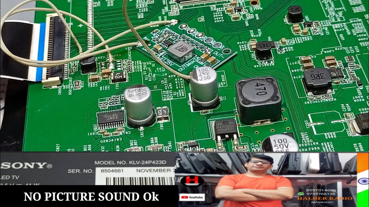 How To Solve Sony KLV-24P423D No Pictures Backlight Ok Sound Ok //  How To Solve Sony No Pictures