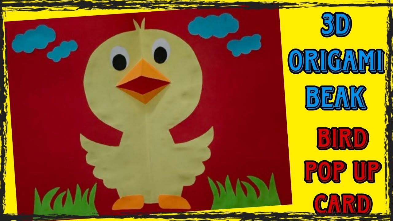 Bird Pop Up Card | Bird Beak Activity | Duck Paper Craft | Origami Beak making |3D Pop Up Card Craft