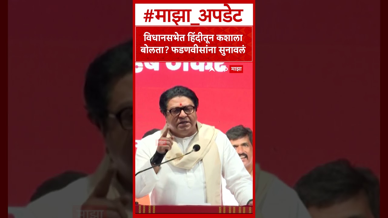 Raj Thackeray on Devendra Fadnavis Hindi  विधानसभेत हिंदीतून कशाला बोलता फडणवीसांना सुनावलं