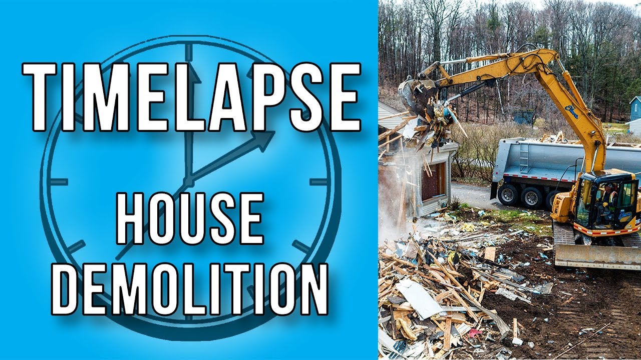 House Demolition in 2 minutes | CAT Excavator Time Lapse