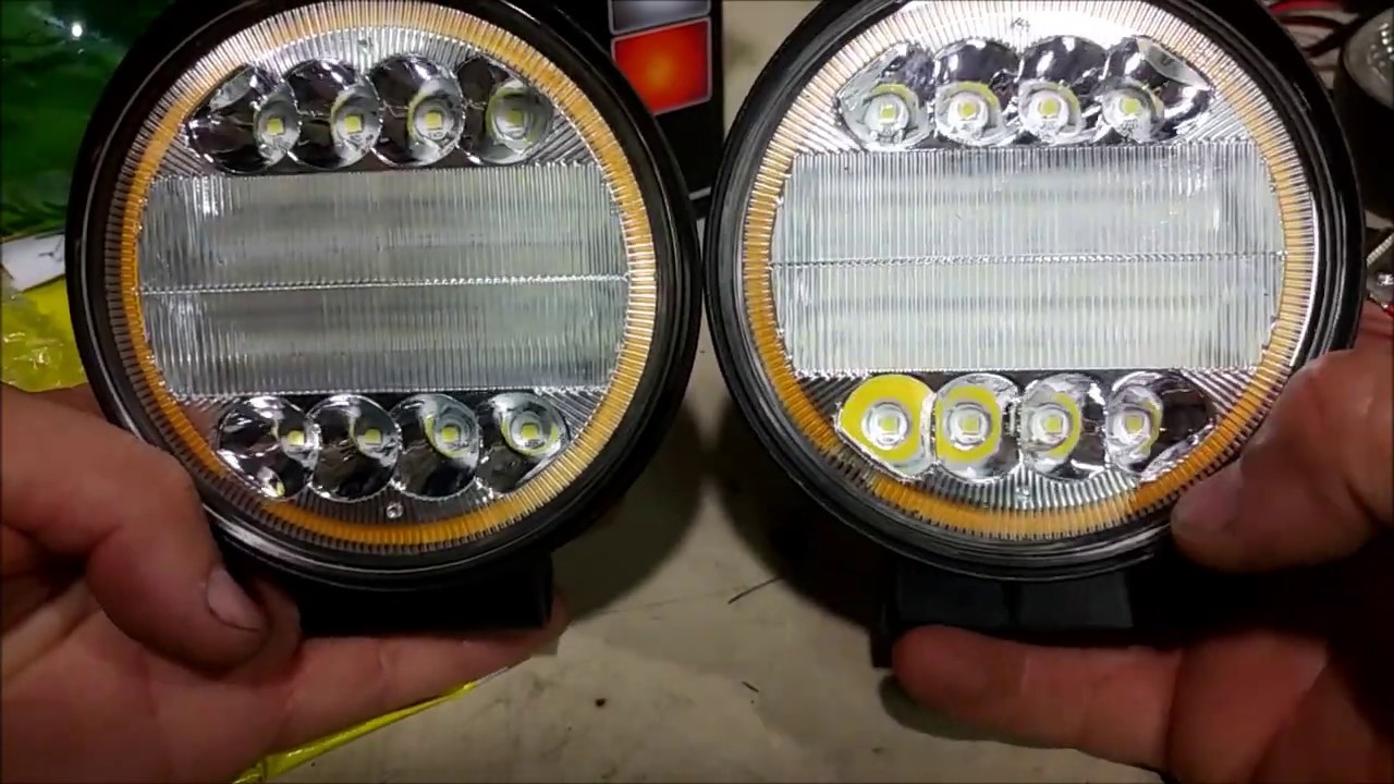 UNBOXING Farol Milha Led 72w Watts + Pisca Âmbar 11,2cm Redondo ORIGINAL MERCADO LIVRE