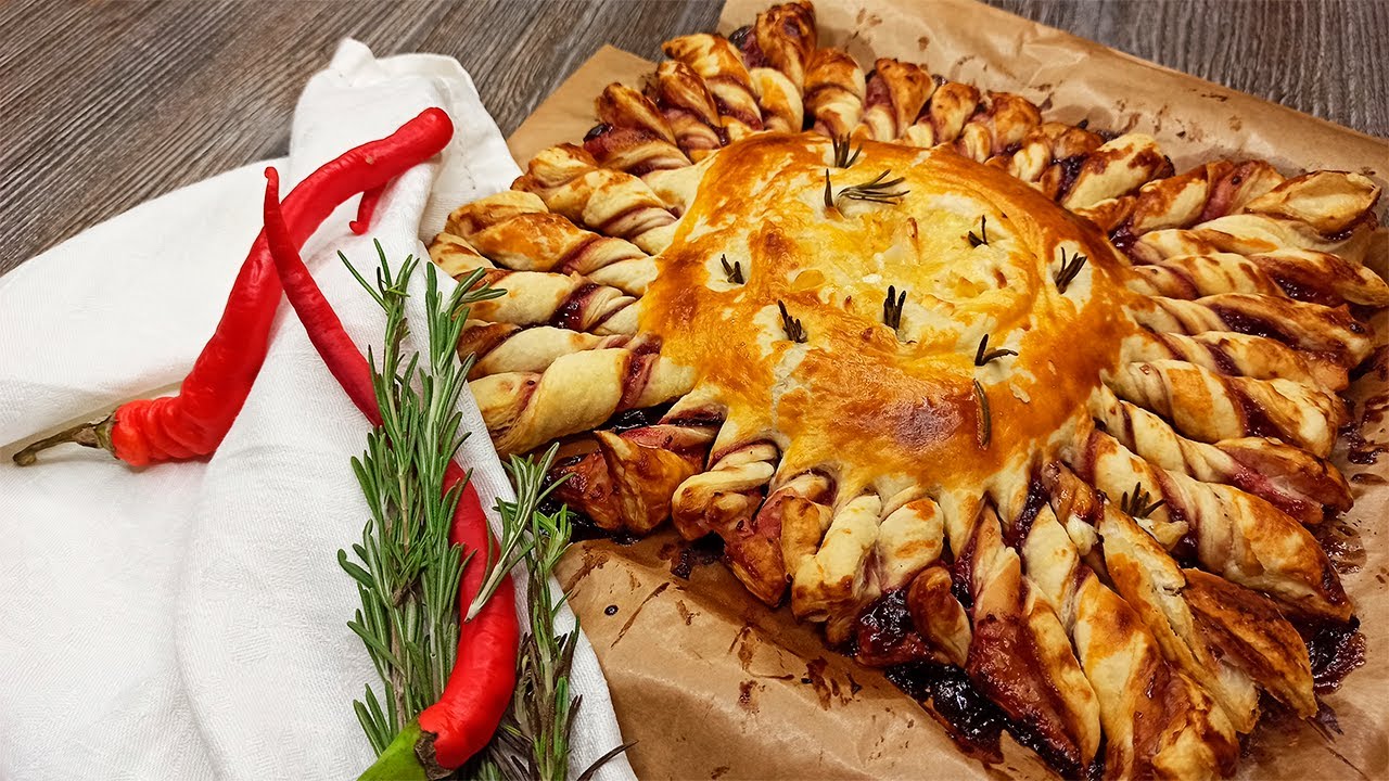 Запеченный сыр Камамбер в слоеном тесте / ПИРОГ-ФОНДЮ / Очень вкусная закуска 🔥