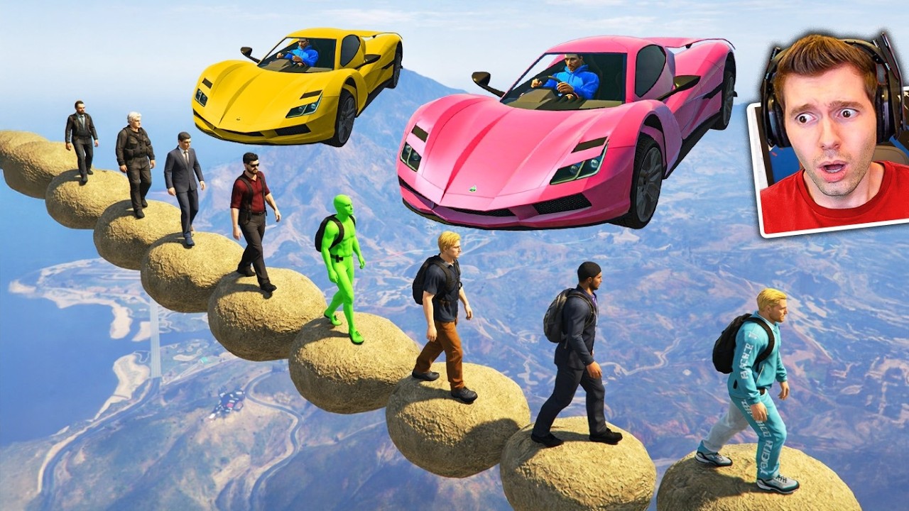 GTA V Online: 20 PLAYERS vs CARROS (CORRIDA COOP) no GTA