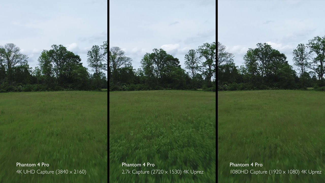 Phantom 4 Pro Resolution Comparison - 4K, 2.7K, and 1080 in a 4K Timeline