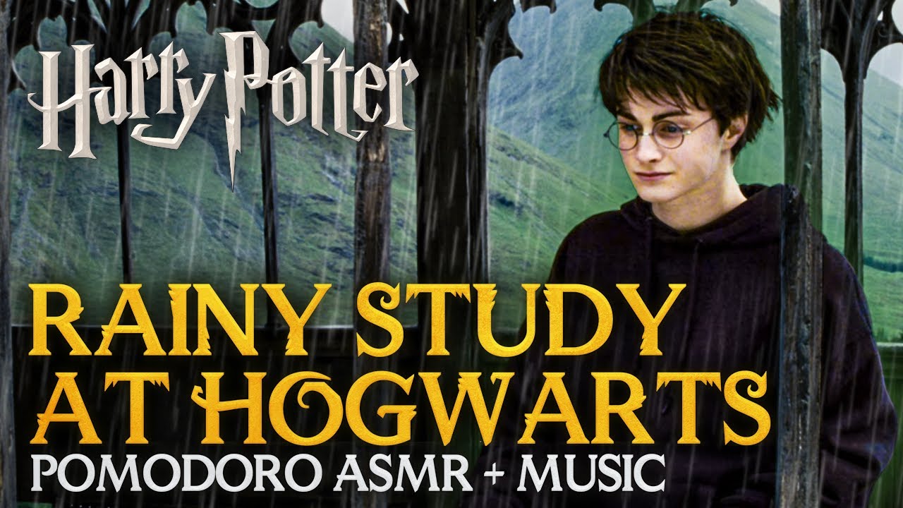 STUDY AT HOGWARTS DURING THE RAIN 🌧️✏️ Harry Potter Pomodoro, Hogwarts ASMR Motivational Study timer