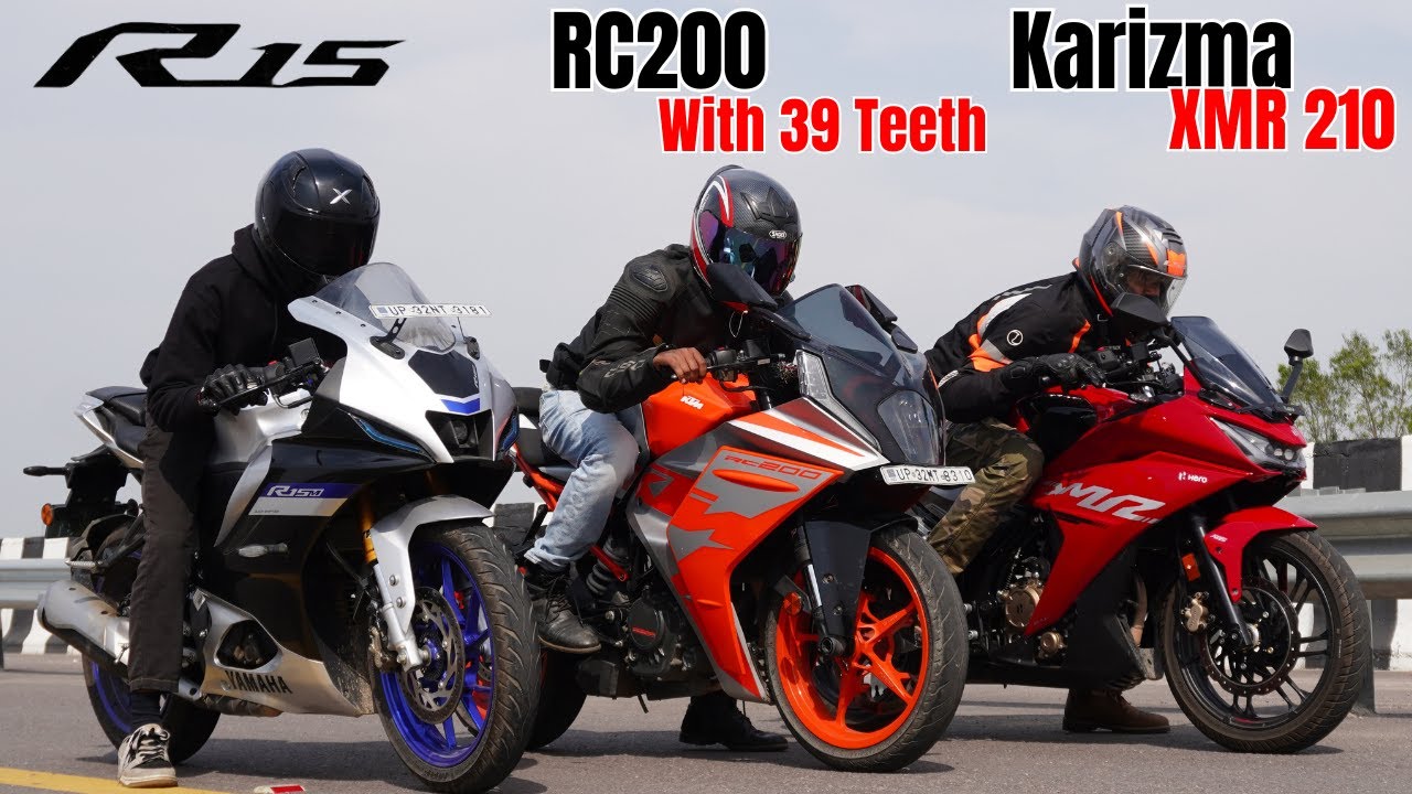 RC200 with 39 Teeth vs Karizma XMR 210 vs R15m Drag Race