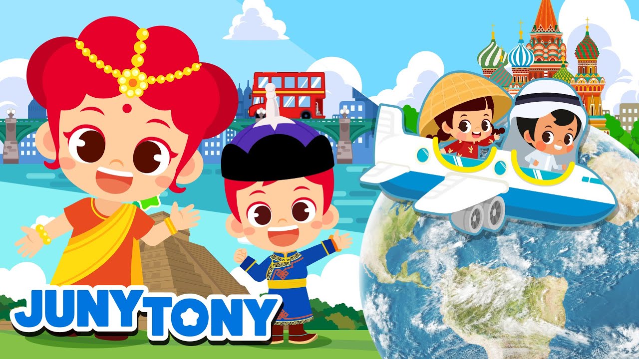 AYO Keliling Dunia! ✈️｜Kumpulan Lagu Anak Populer｜Ibu Kota Dunia｜JunyTony Bahasa Indonesia