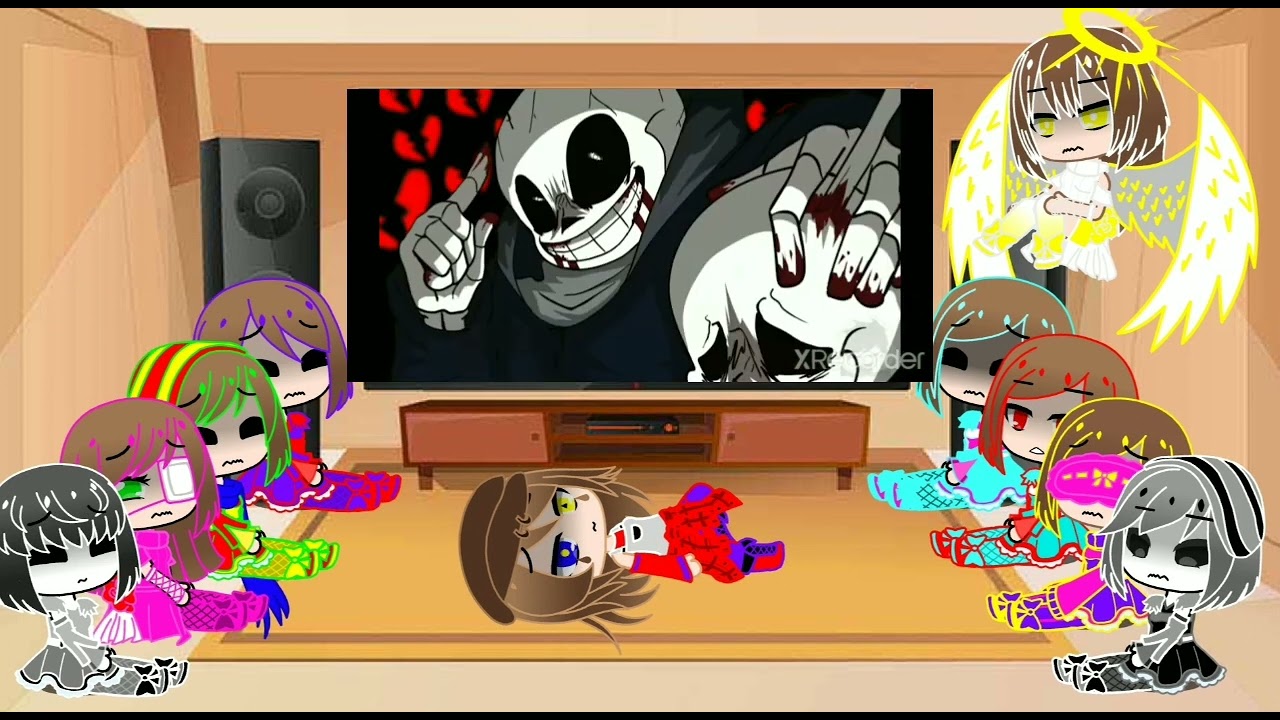 frisk au react to villain sans squad opening