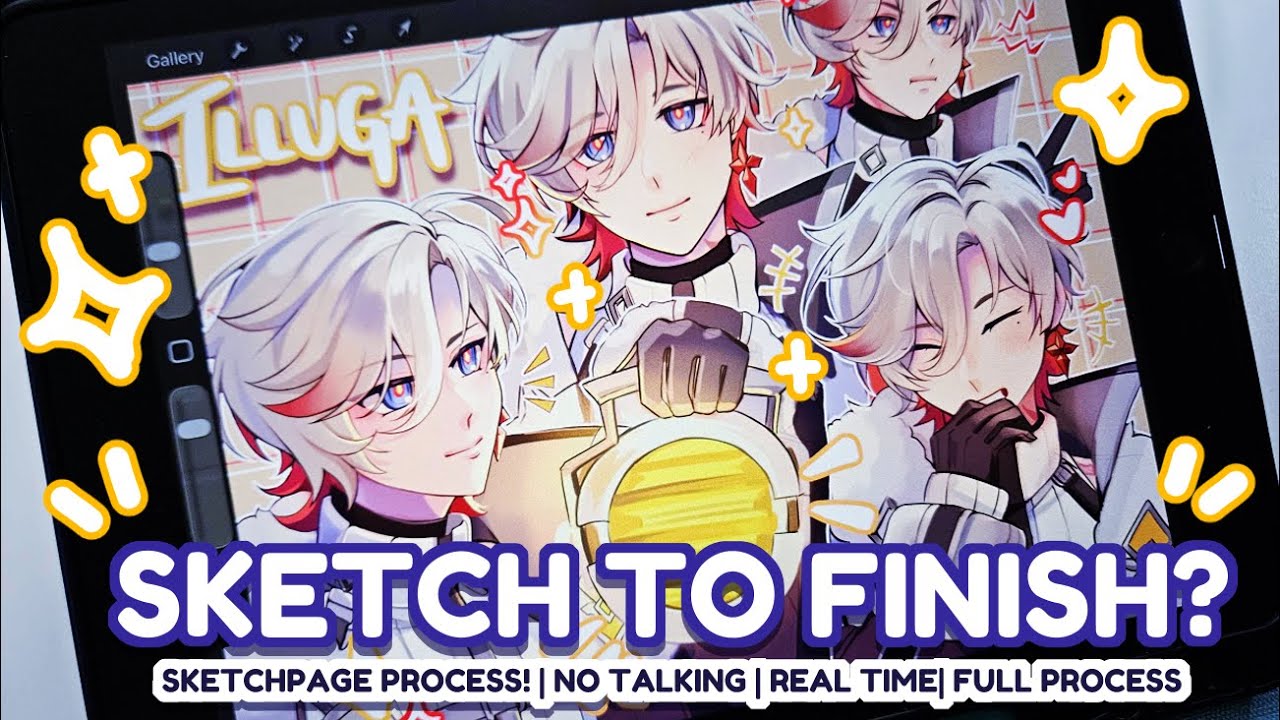 Illuga SketchPage | SKETCH TO FINISH✨| Full process | NO Talking