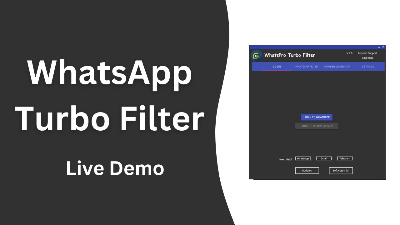 Whatsapp super filter Software |Turbo Filter Tutorial |  Whatsapp numbers filter