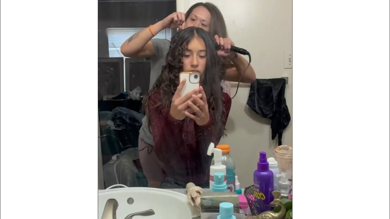Style my daughter’s long hair w  me using Conair Infiniti Pro a TikTok shop find & curling iron wand