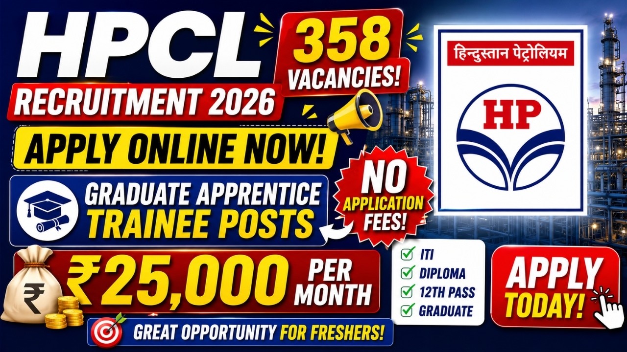 HPCL Vacancy 2026 | HPCL Recruitment 2026&ndash; ₹25,000 Stipend | No Exam? Check Full Details!