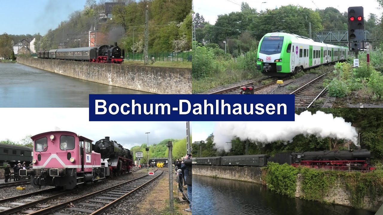 Bahnverkehr in Bochum-Dahlhausen mit 01 1075, 38 2267, S3/6, V65 001, Köf lll, TRI, S-Bahn und mehr